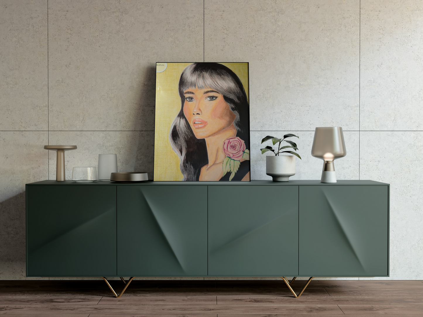 Original artwork mixed media - 'Petal Glow' Markers and coloured pencils Size A4 Beauty salon love for makeup Latino vibes