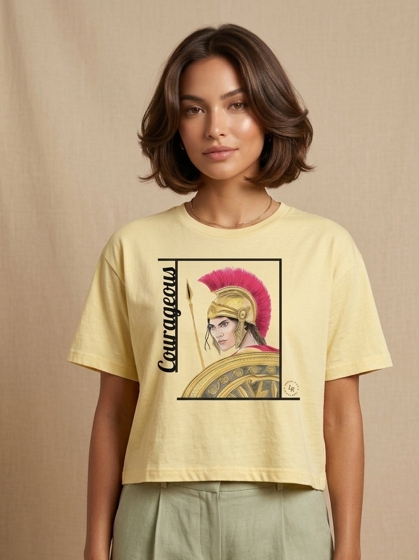 T-shirt Athena Inspired Graphic - Courage Warrior Heavyweight Boxy Women’s T-Shirt
