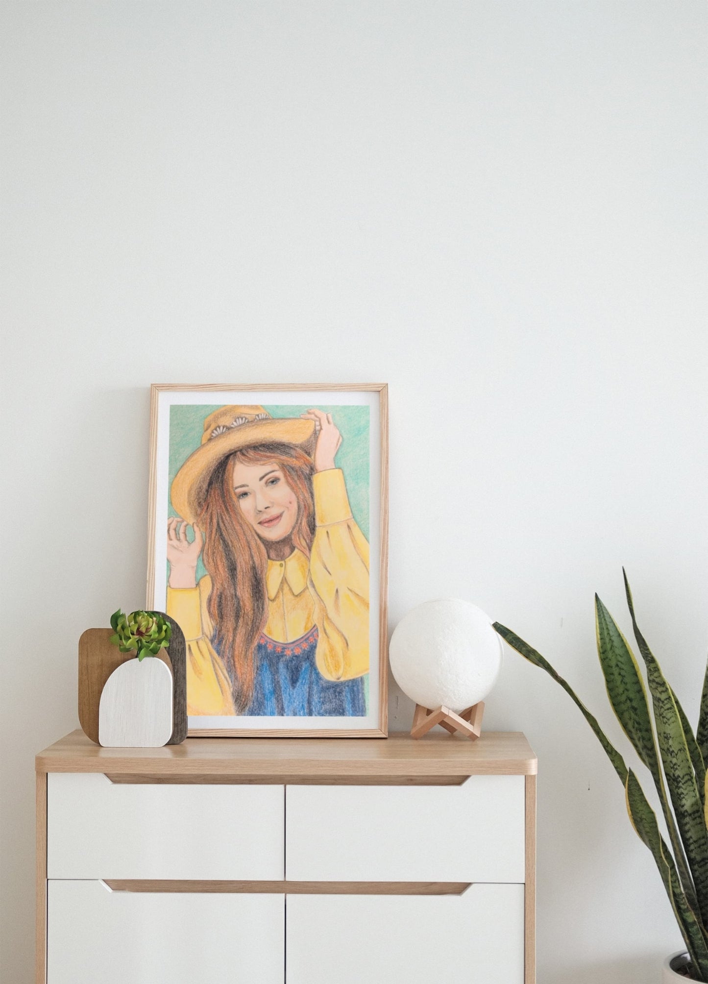 Original "Country Girl" vibrant coloured pencil artwork Size A4 (297 x 210 mm) Wall décor