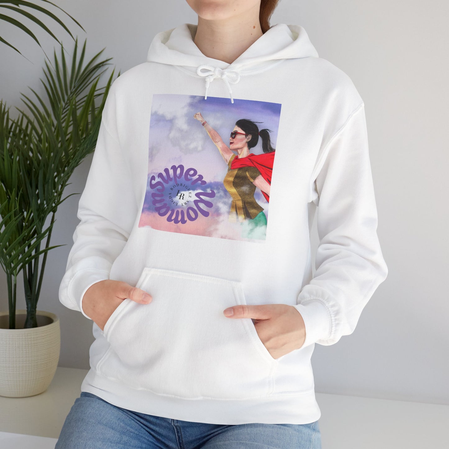 Hoodie - Super Woman Graphic Hoodie — Retro Feminine Hero Sweatshirt