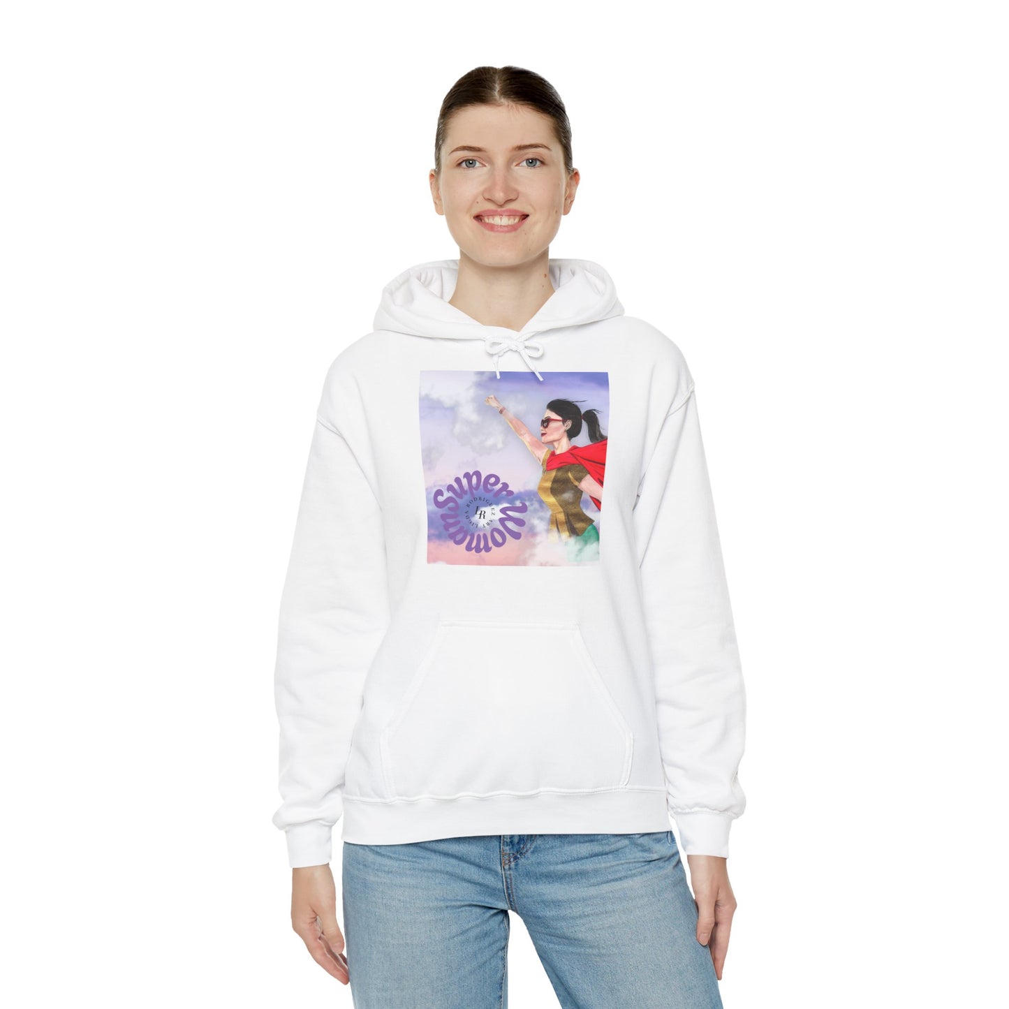 Hoodie - Super Woman Graphic Hoodie — Retro Feminine Hero Sweatshirt