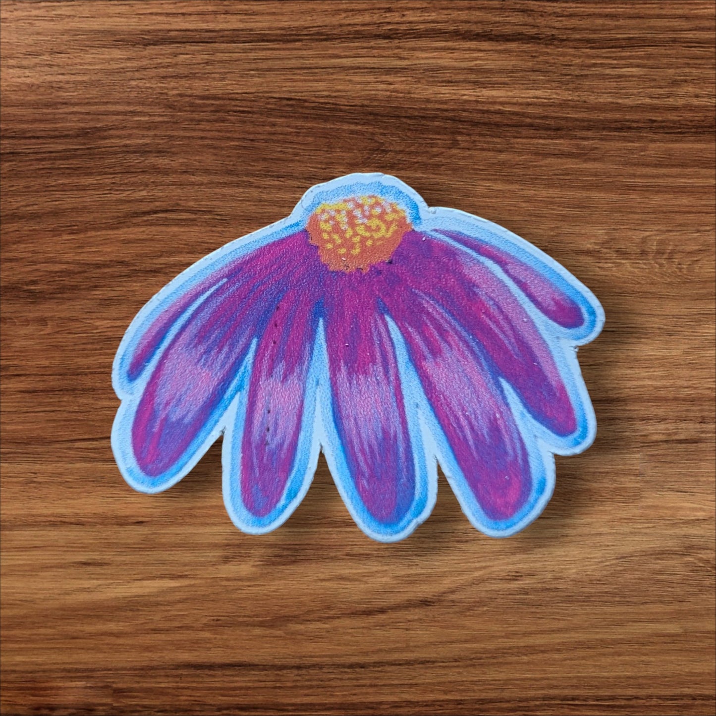 Stickers - GLOSSY Flower Sticker Pack – 5 Waterproof Floral Stickers | 5cm Wide | Yellow, Red & Purple Blossoms | Laptop, Journal, Scrapbook | 50mm