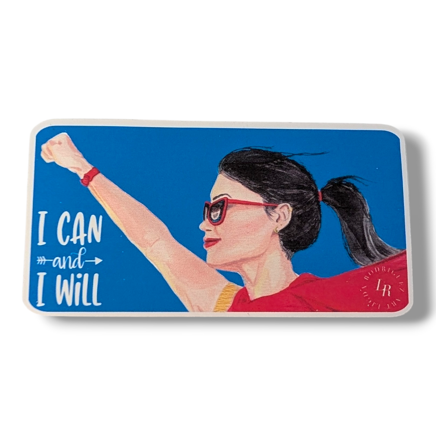 Sticker Superwoman blue rectangular Vinyl | Waterproof empowering Sticker | Artistic Decal
