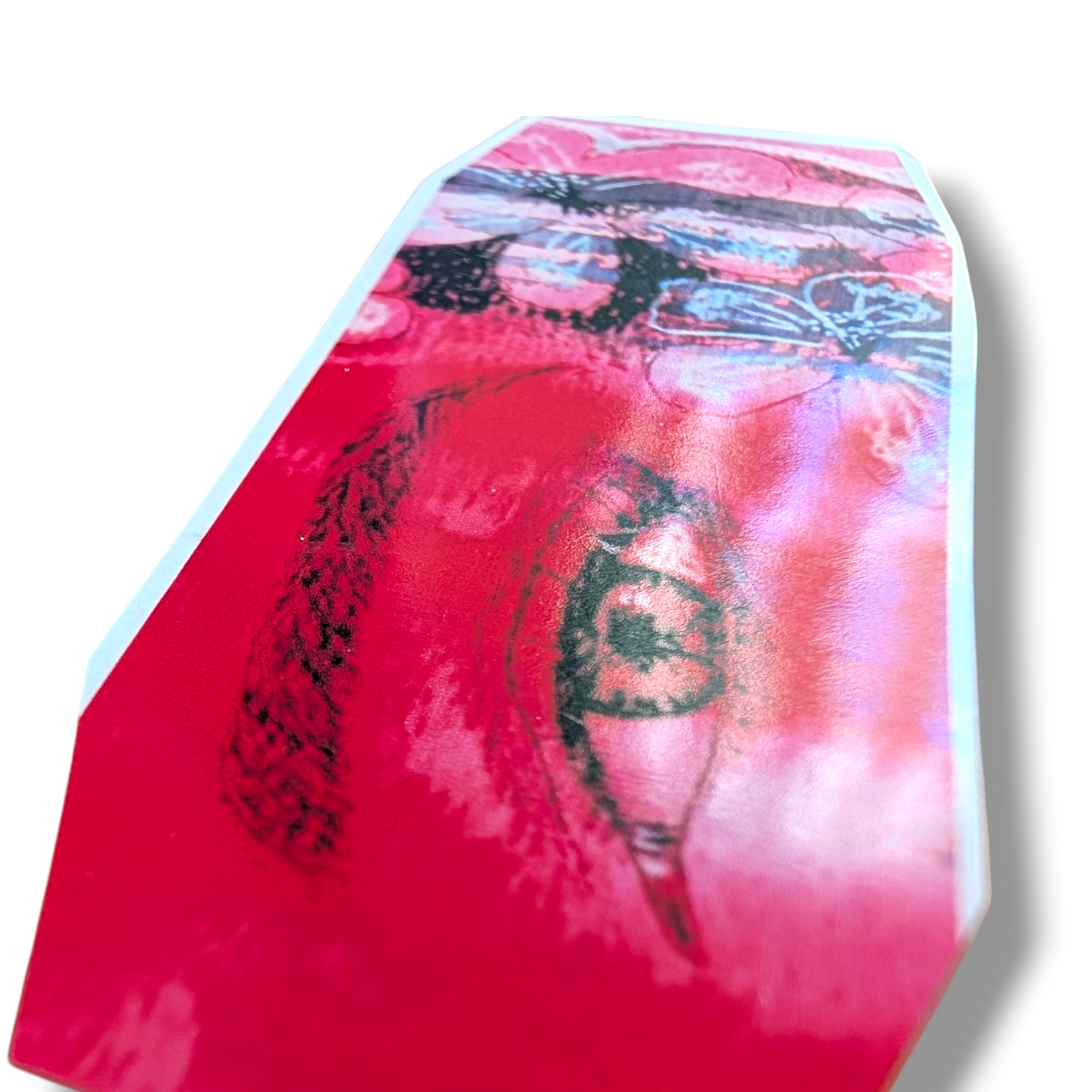 Sticker Red Black and White eye flower Vinyl | Passion Waterproof Vibrant Sticker | Artistic Decal