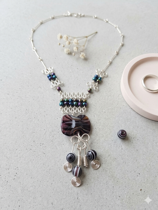 Elegant Handcrafted Silver Statement Necklace