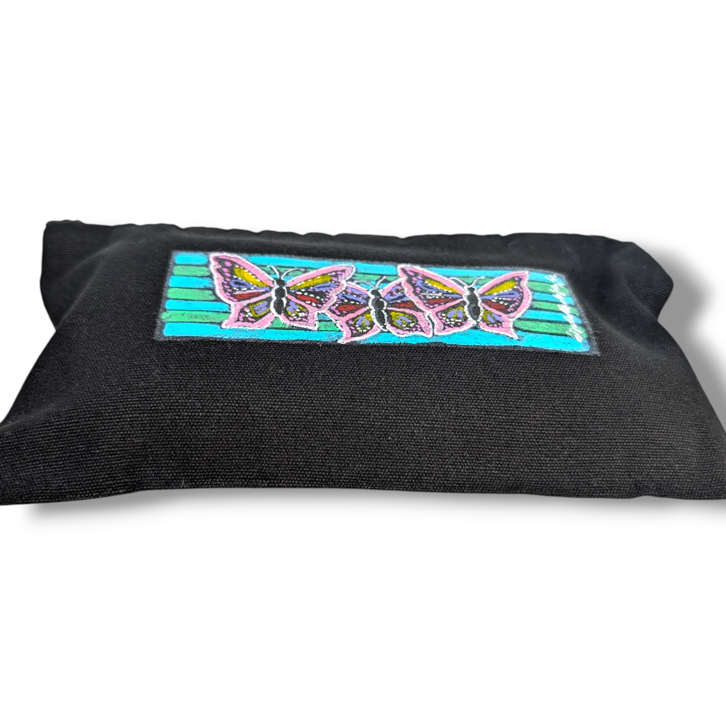Pouch Hand-Painted Butterfly Canvas Pouch | Limited Edition| Mini Art Cosmetic Bag | Handmade Tassel Pouch