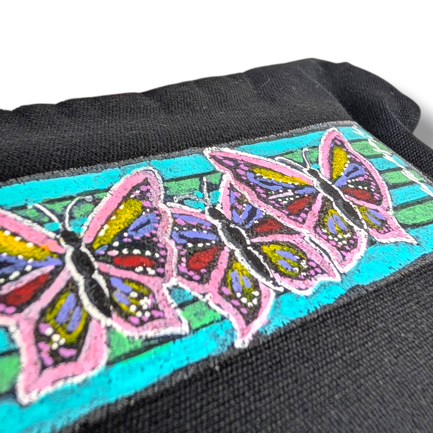 Pouch Hand-Painted Butterfly Canvas Pouch | Limited Edition| Mini Art Cosmetic Bag | Handmade Tassel Pouch
