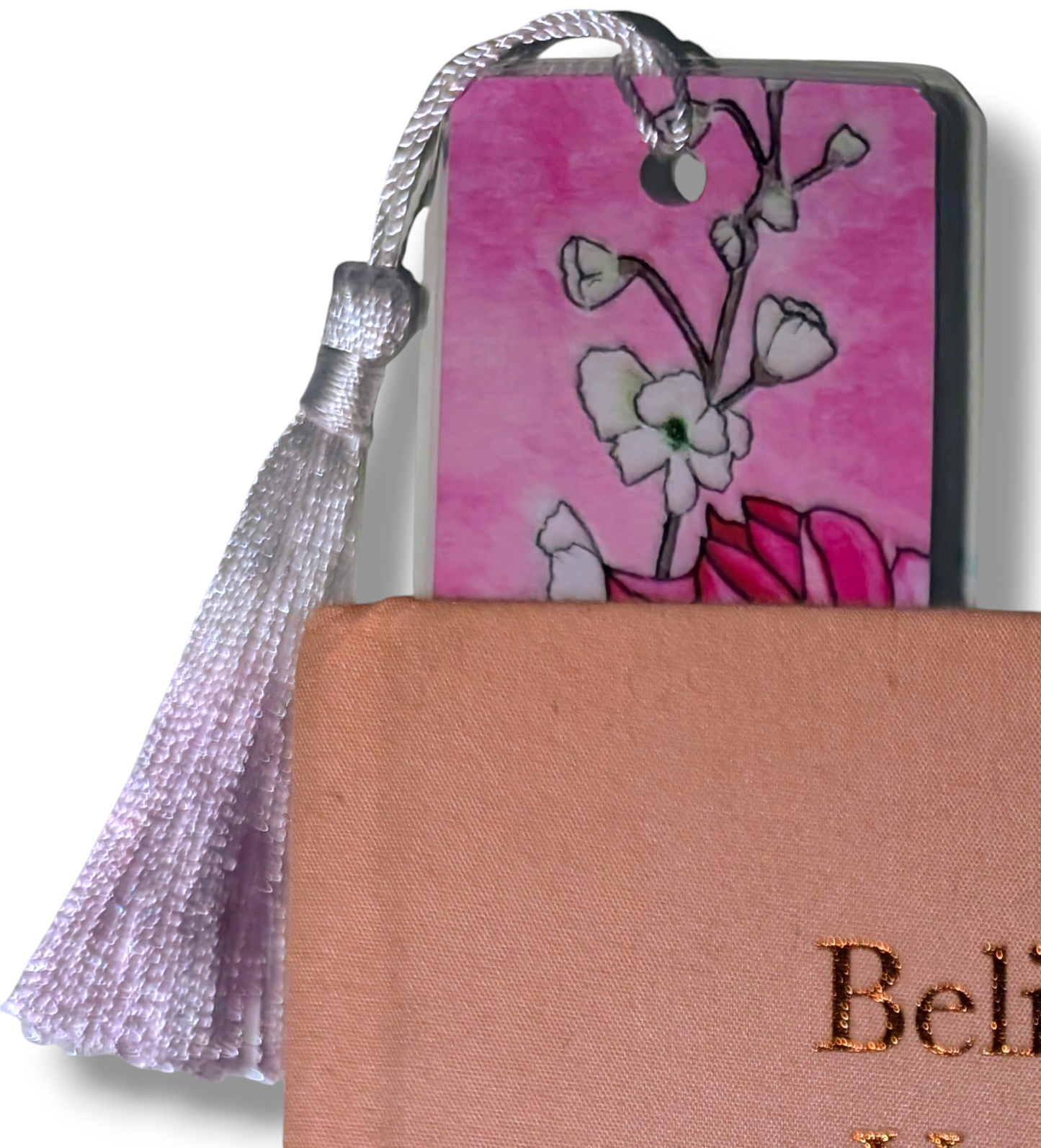 Bookmark Floral Art with Tassel – Laminated Mini Artwork | Gift for Book Lovers