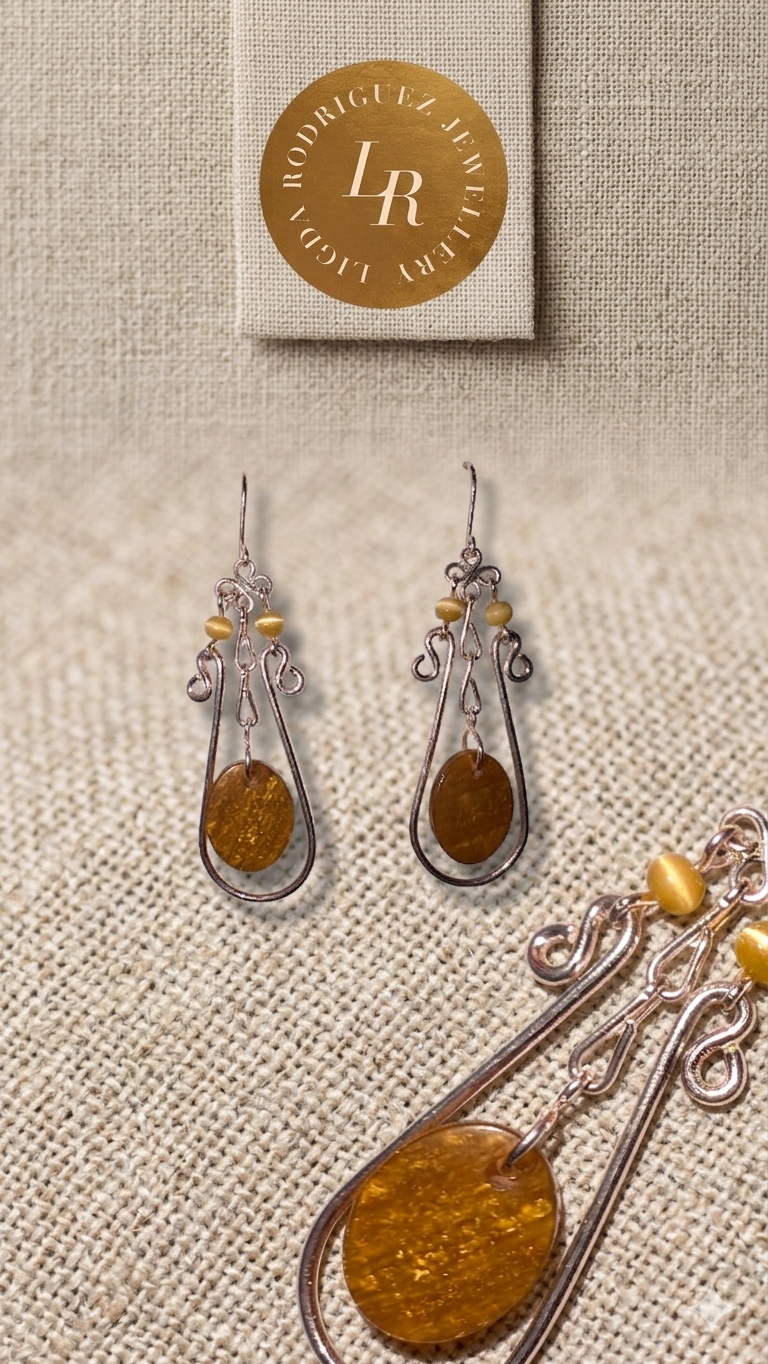 Handmade Silver-Coated Wirework Earrings - Unique Copper Core Design