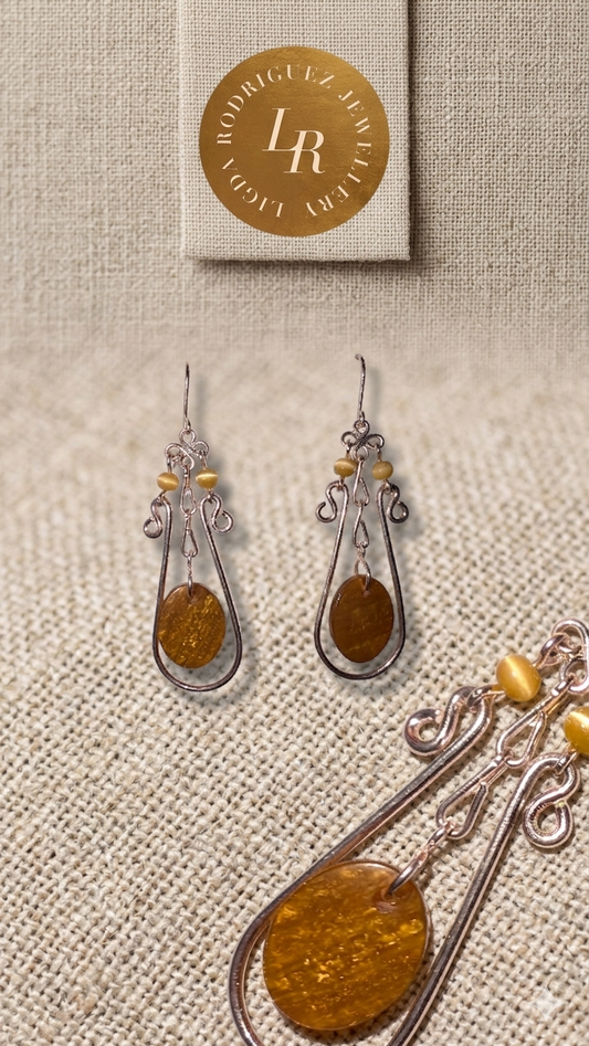 Handmade Silver-Coated Wirework Earrings - Unique Copper Core Design