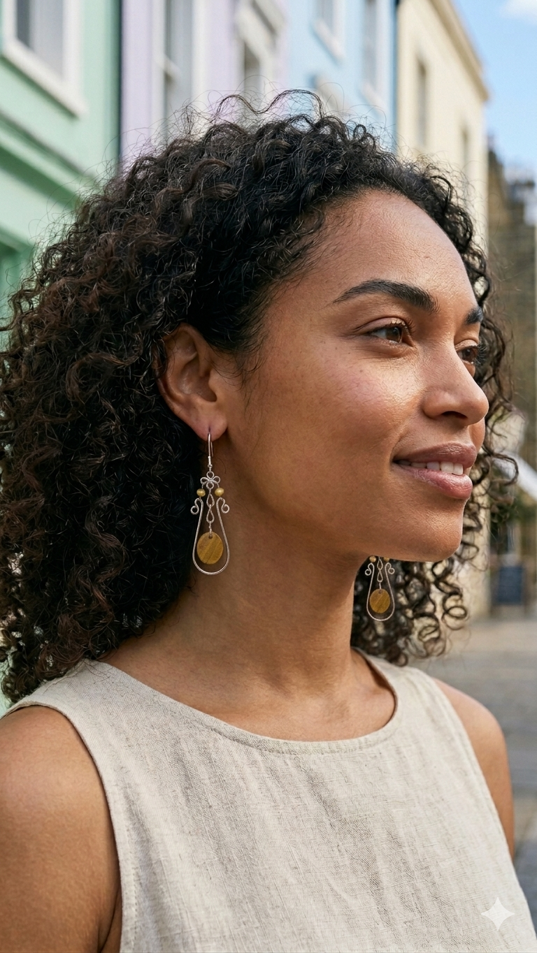 Handmade Silver-Coated Wirework Earrings - Unique Copper Core Design