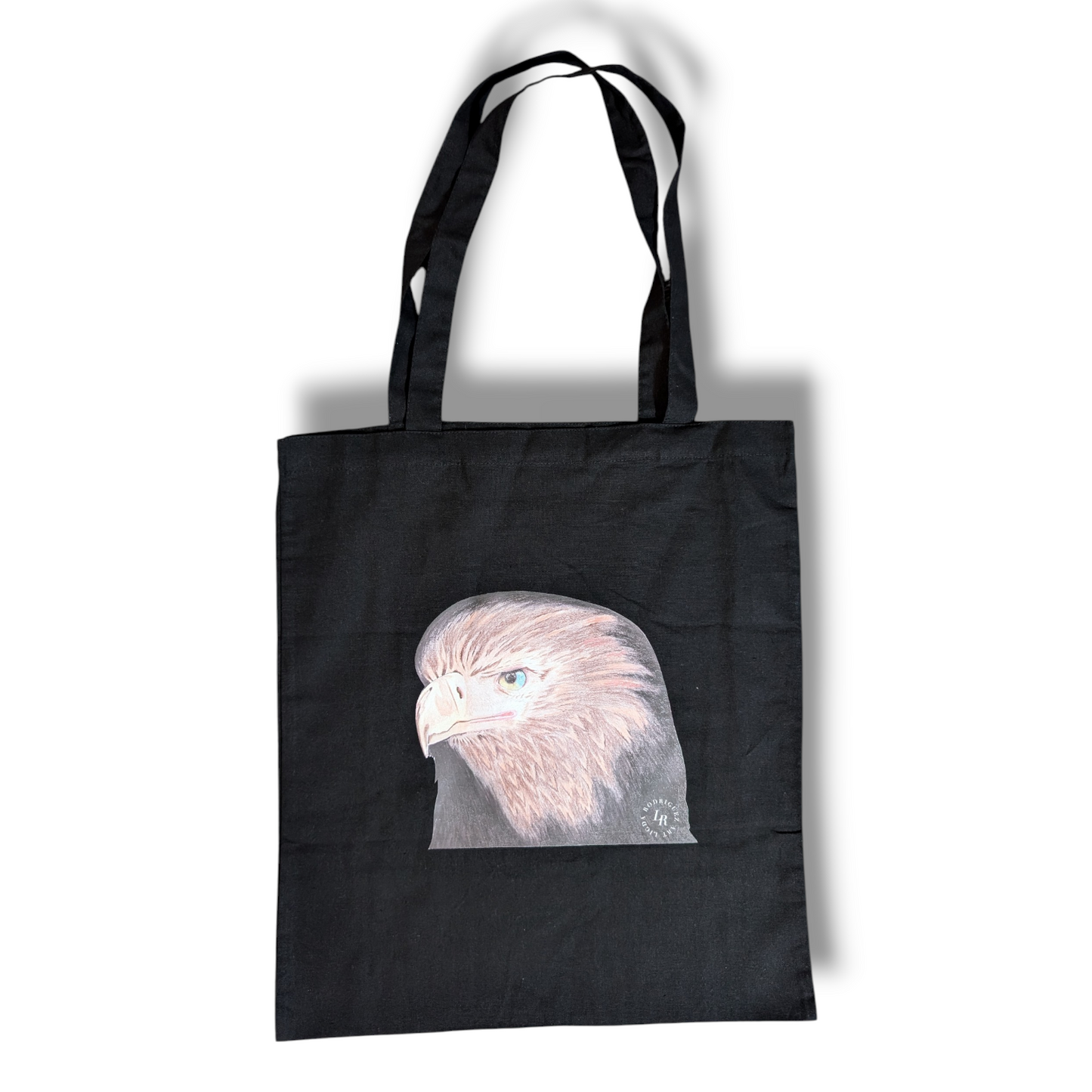 Tote Bag - Handmade eagle black tote bag