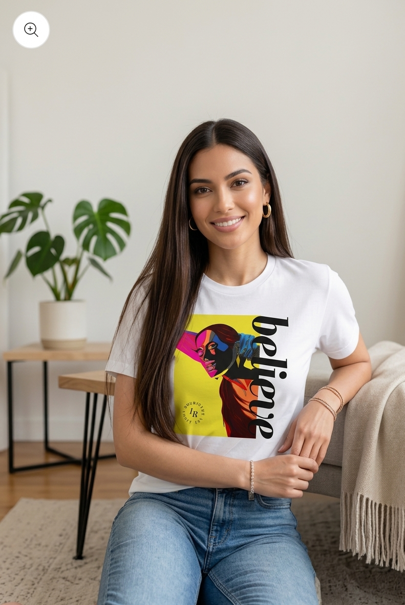 T-shirt - Vibrant Belief Graphic Tee - Unisex Cotton Shirt, Motivational T-Shirt, Gift for Friends, Casual Wear, Everyday Style