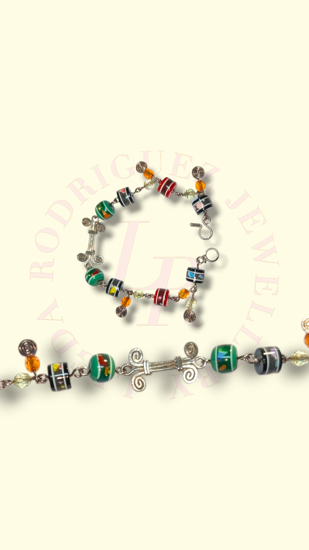 Vibrant Handcrafted Multicolour bracelet made with  silver-plated copper wire