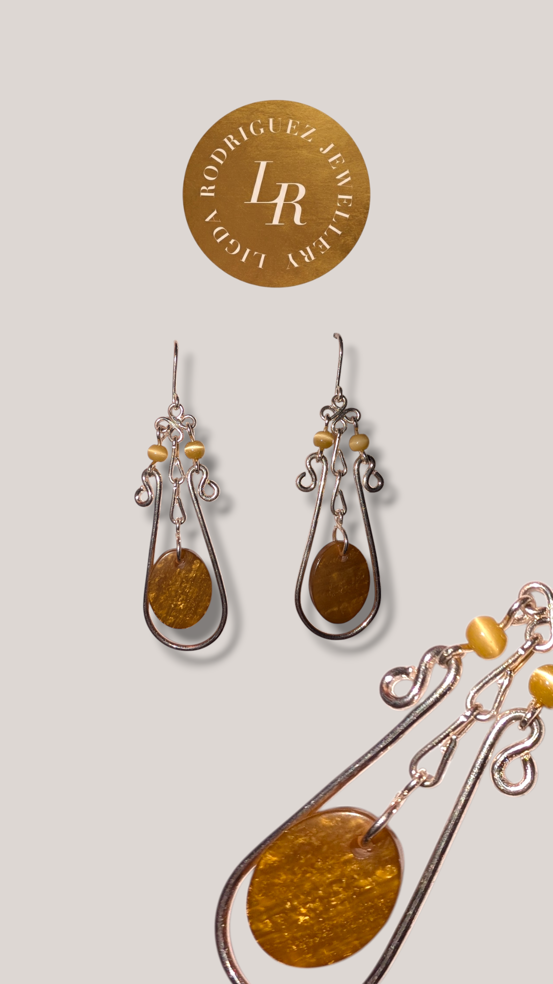 Earrings - Handmade Silver-Coated Wirework Earrings - Unique Copper Core Design