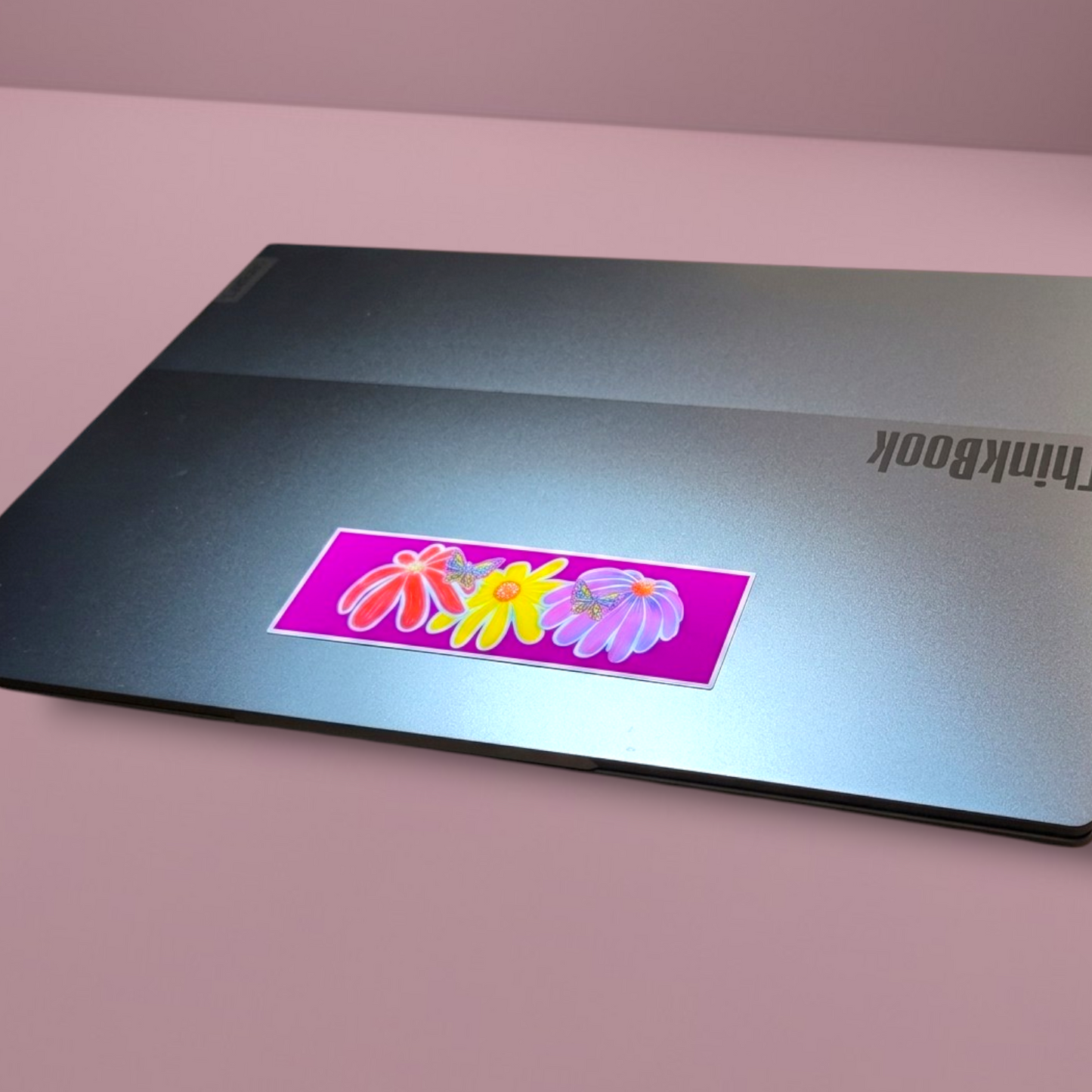 Sticker Floral fuchsia rectangular Vinyl | Waterproof Fantasy Sticker | Artistic Decal