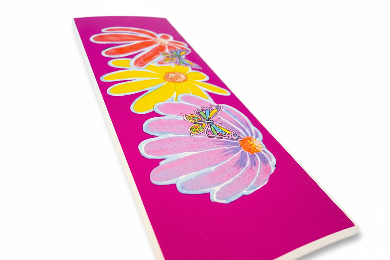 Sticker Floral fuchsia rectangular Vinyl | Waterproof Fantasy Sticker | Artistic Decal