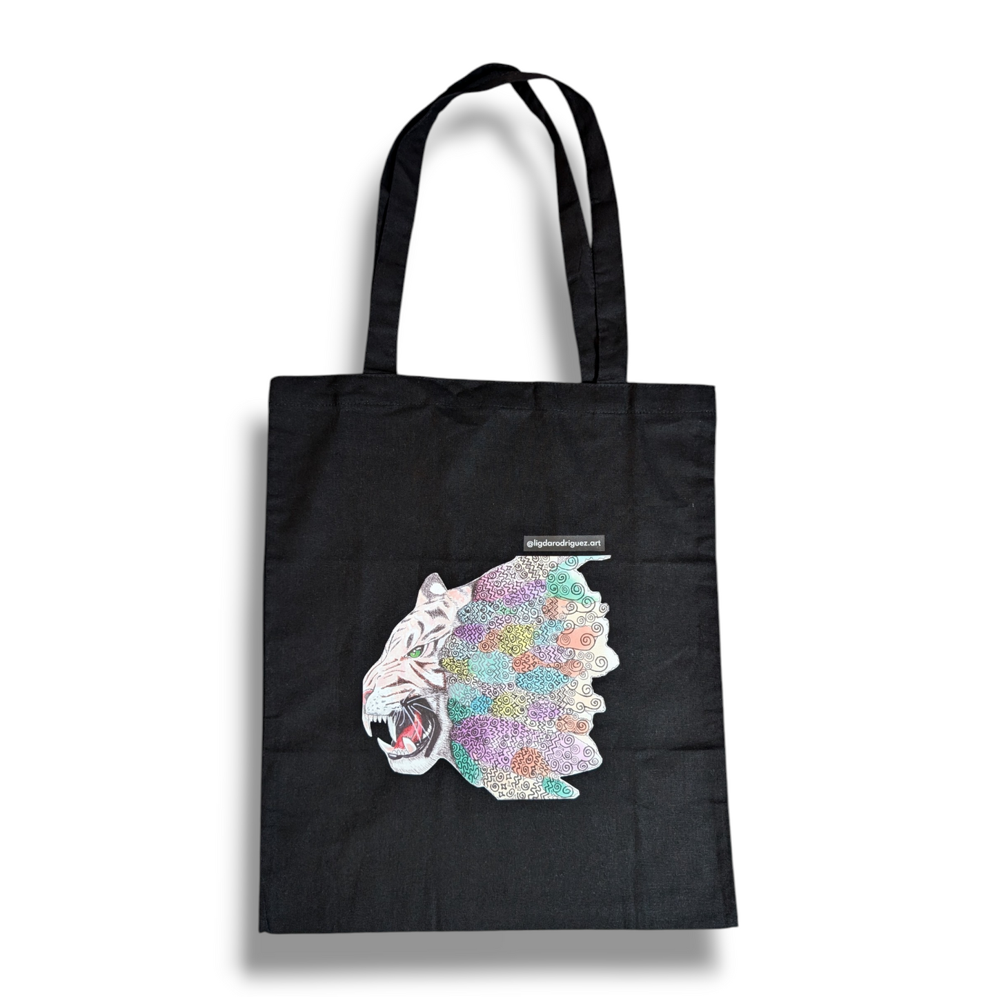 Tote Bag - Handmade Tigre black tote bag