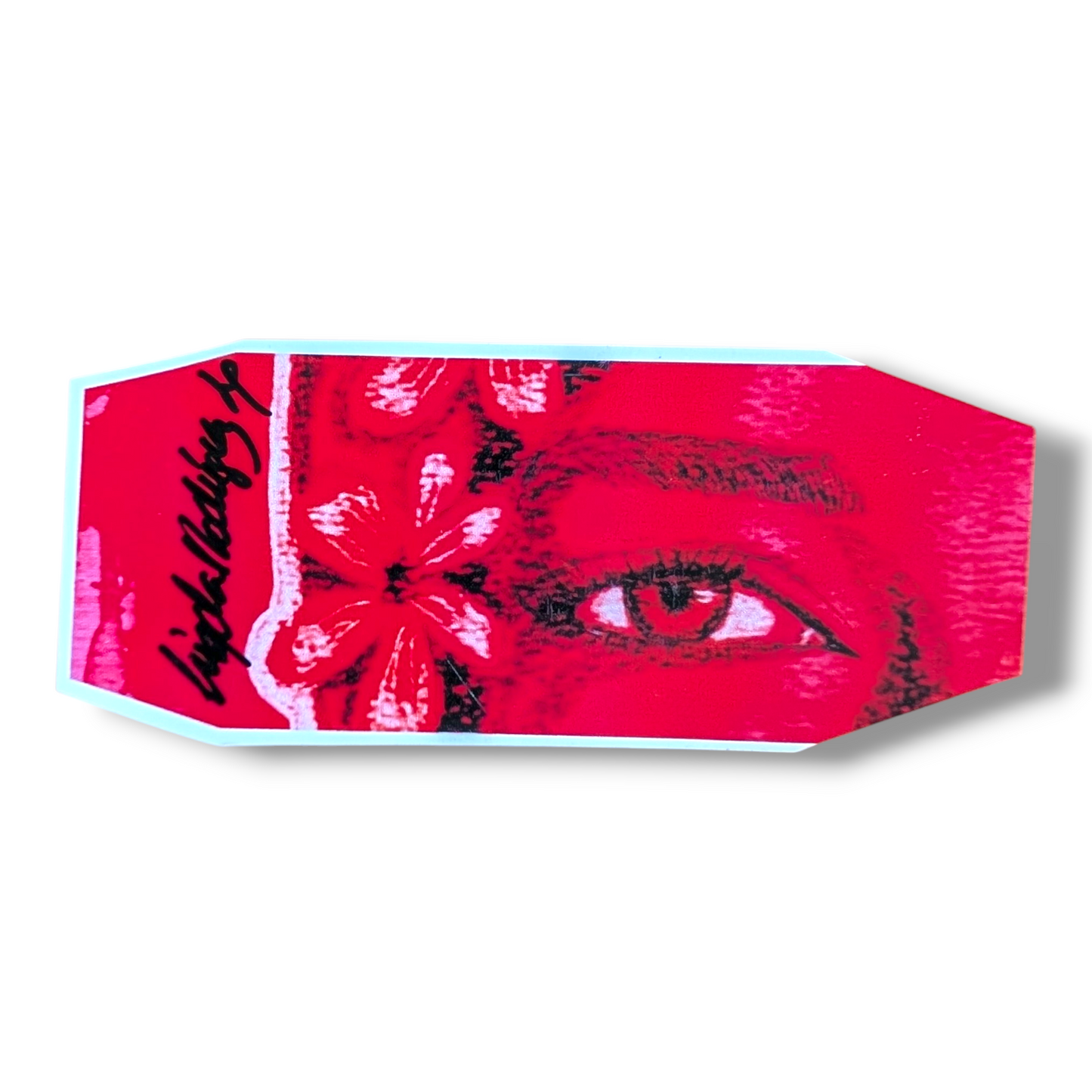 Sticker Red Black and White eye flower Signed Vinyl | Passion Waterproof Vibrant Sticker | Artistic Decal