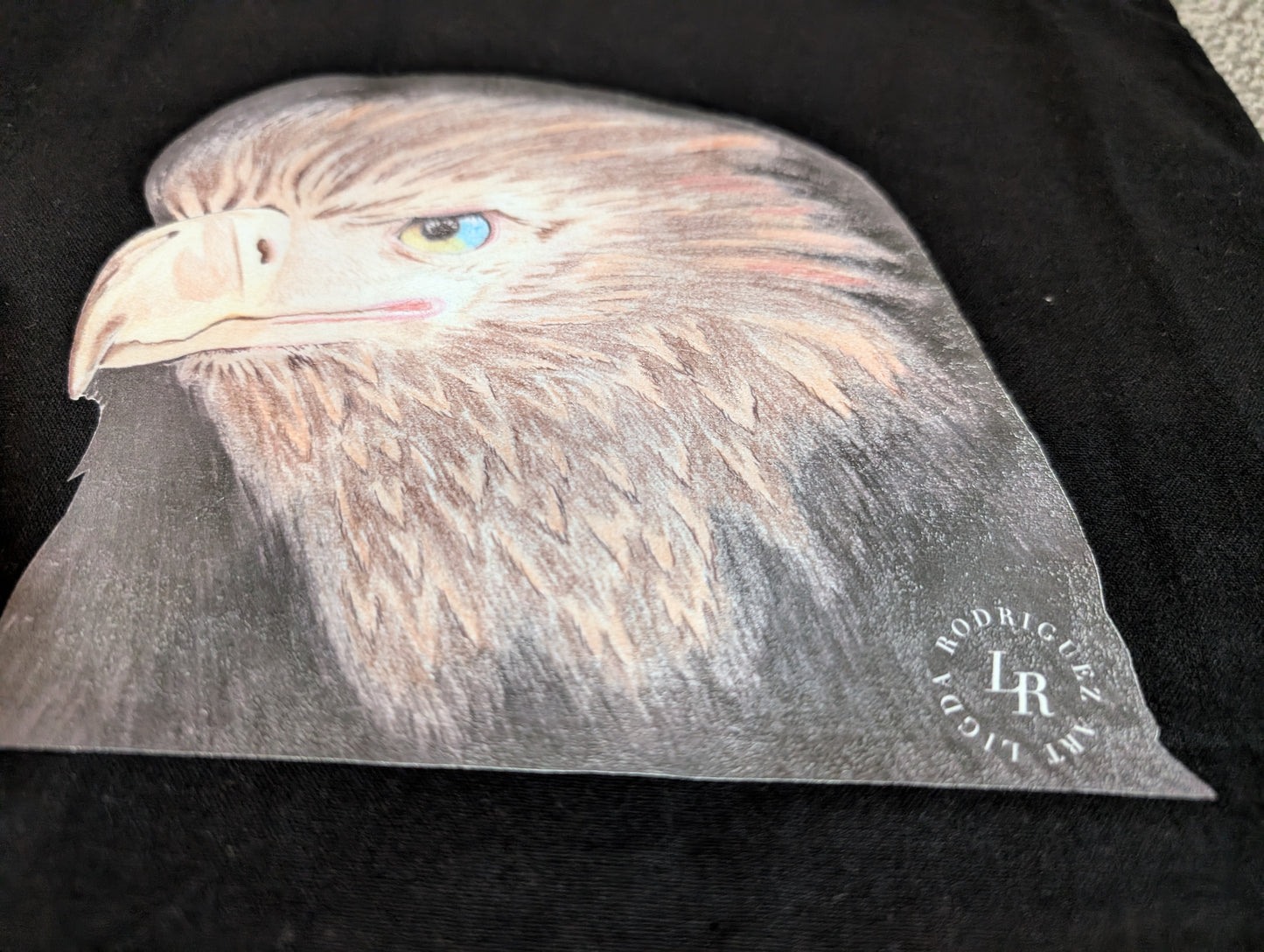 Tote Bag - Handmade eagle black tote bag