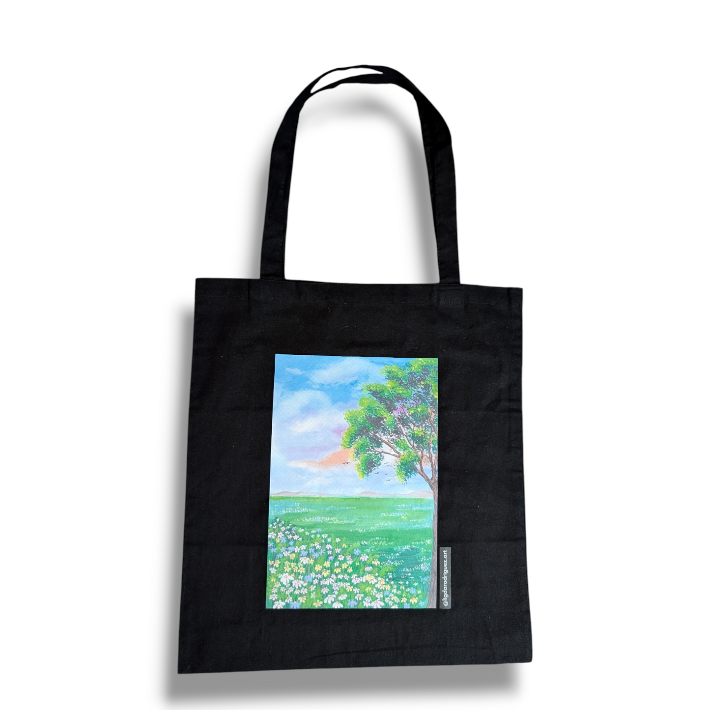 Tote Bag - Landscape Handmade black tote bag