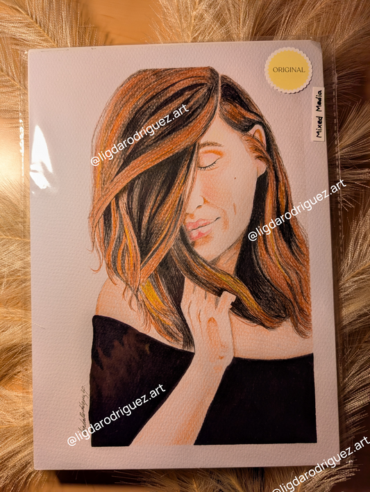 Original drawing "Natural essence" artwork size A4 created with coloured pencils and ink on paper - Unframed