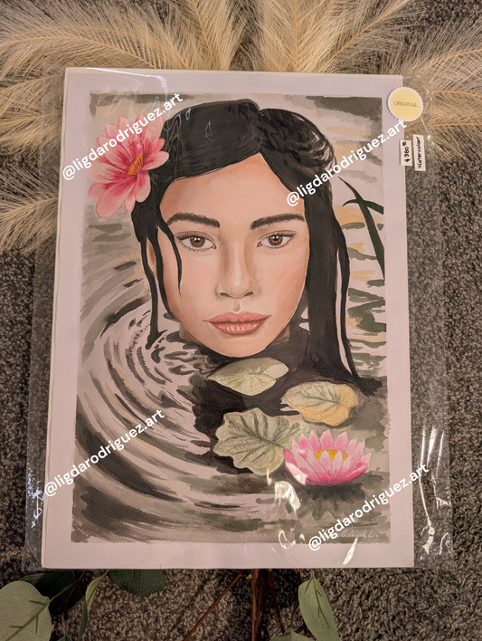 Original Watercolour Painting on Paper "The water's secret" size A3