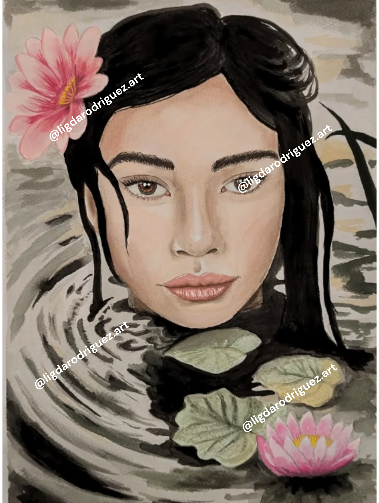 Original Watercolour Painting on Paper "The water's secret" size A3